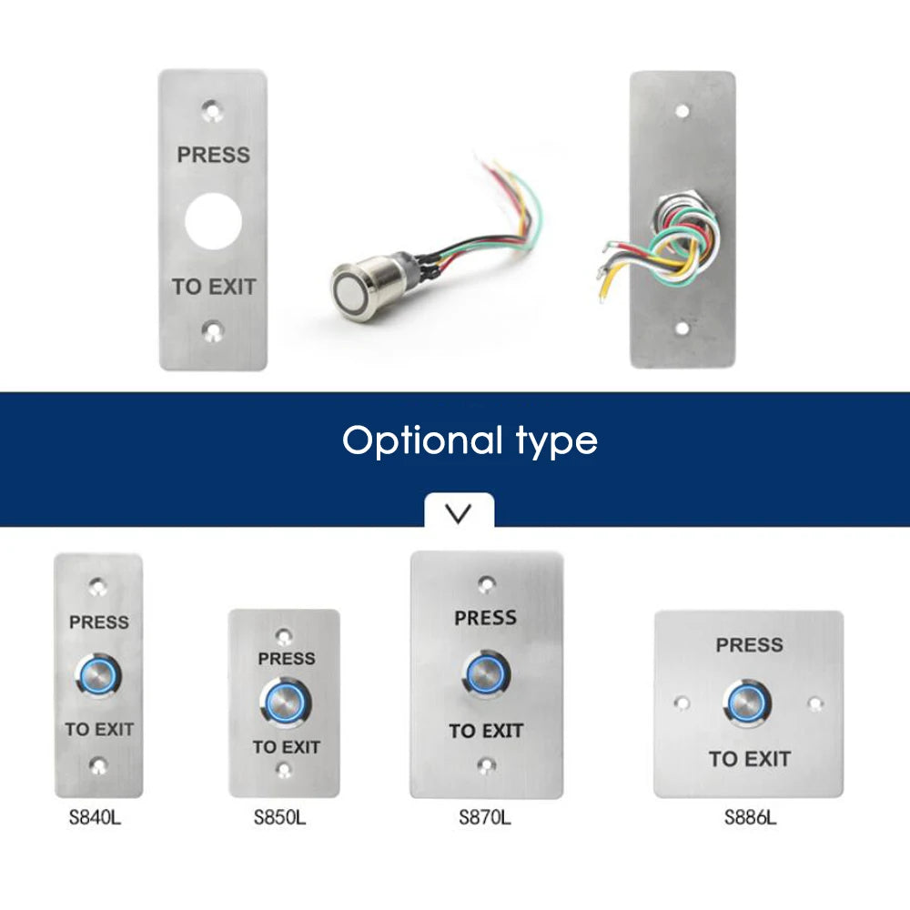 Access Control Exit Button Push Switch Door Release Buttons Open Electronic Gate Lock W/ Light S840L/S850L Vue