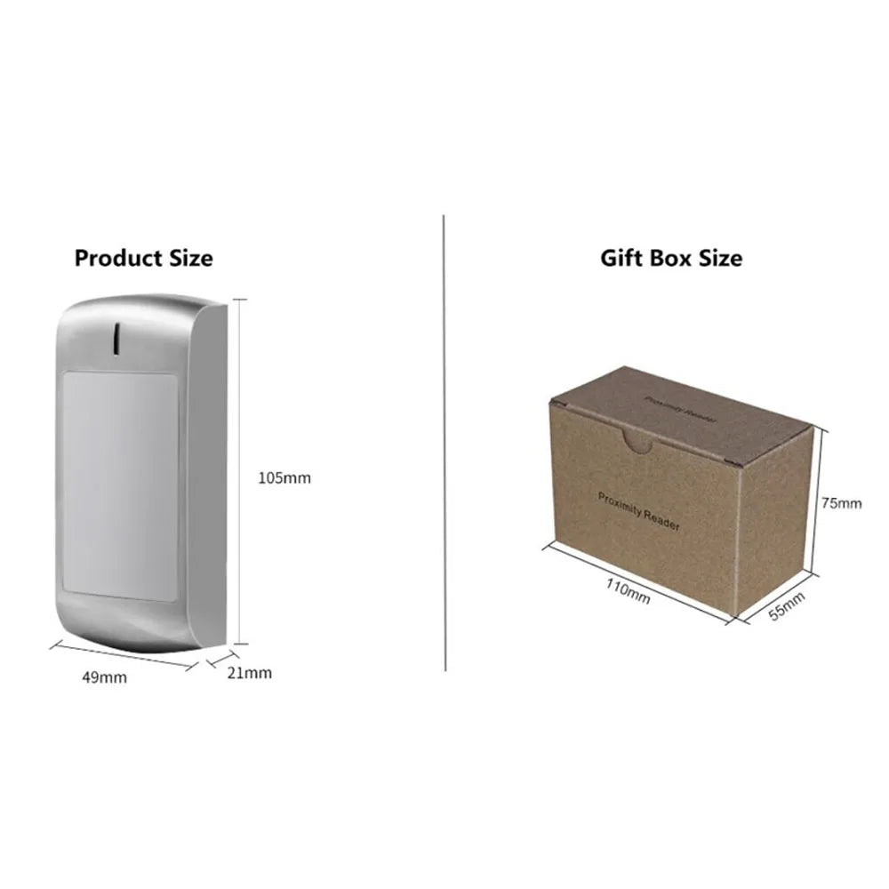 IP66 Waterproof RFID 13.56MHZ Card Reader Access Control 125KHZ Door Lock system wiegand output from 26～44 56 58bits Vue