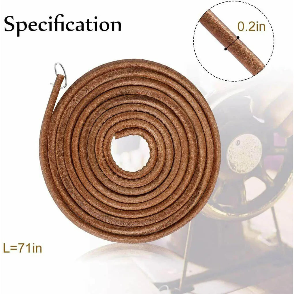 2pcs Sewing Belt Leather Leather Belt Treadle Parts 183cm With Hook For Singer Jones Sewing Machine Home Old Sewing Vue