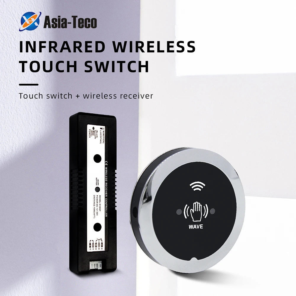 Wireless 2.4G Infrared Exit Button Switch for Auto Door System NO/COM Interface Contactless Access Control Release Switch Vue Default Title