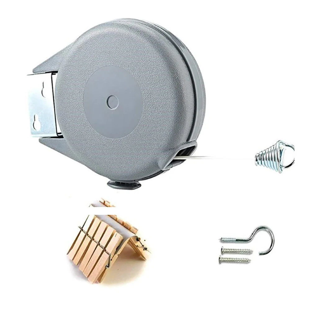 Retractable Clothesline Portable Heavy Duty Indoor Outdoor Single Clothes Drying Rack PVC Retracting Clothes Line Vue Default Title