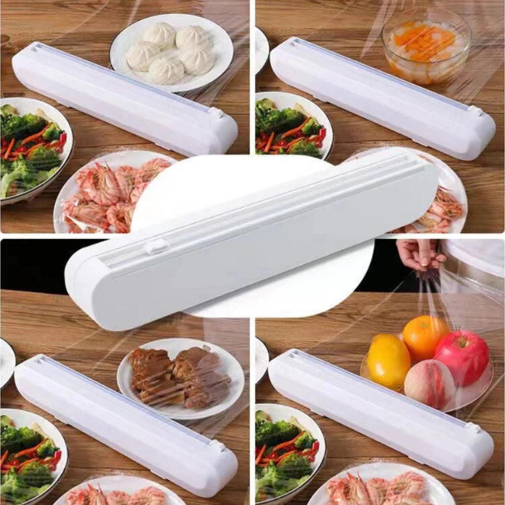 Cling Film Storage Holder Restaurant Cling Film Cutter Easy to Cut Kitchen Sealing Food Wrap Dispenser Cutting Box Kitchen Tool Vue