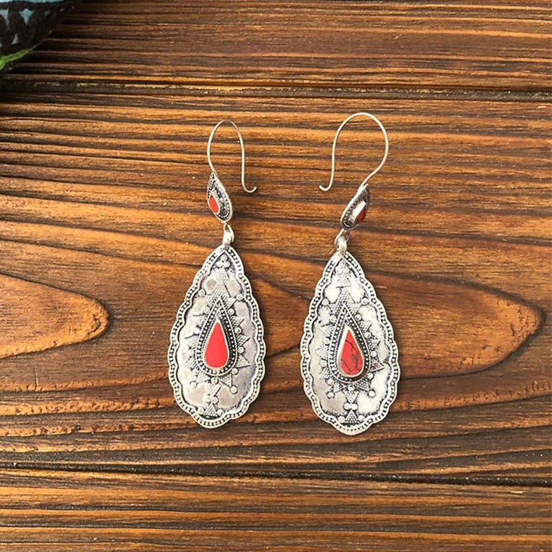 Huitan Vintage Tribal Drop Earrings for Women | Retro Ethnic Style Drop Earrings Vue