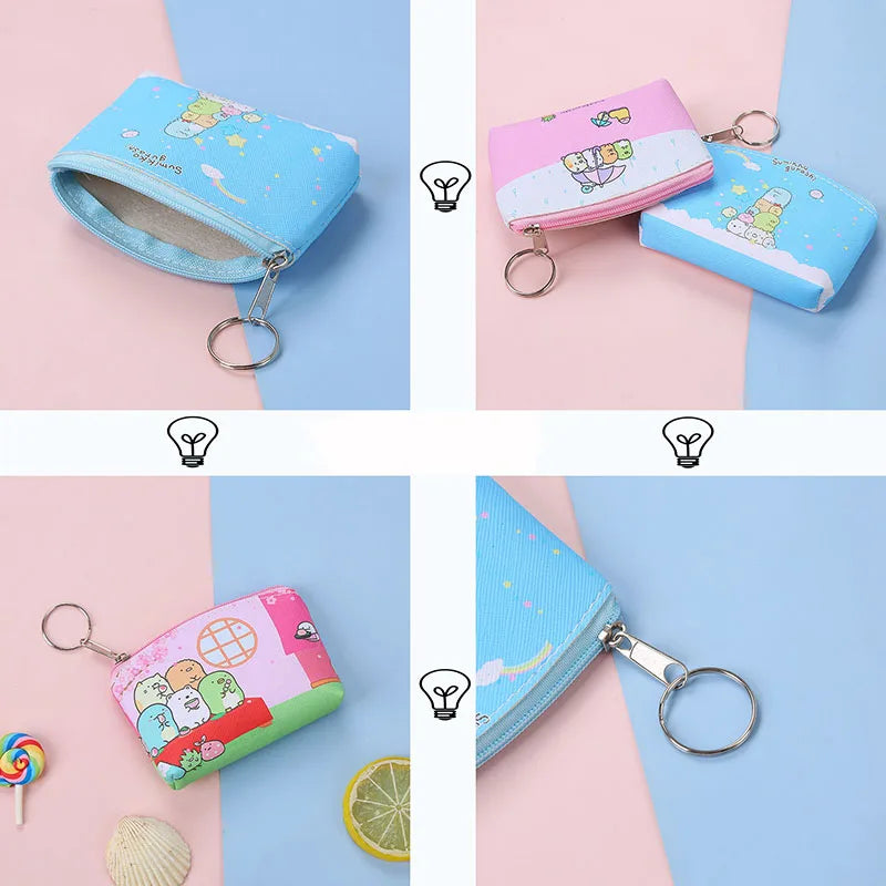 Cute Coin Purses Case Casual Coin Wallet Lady Fashion Flower Animal Pattern Cartoon Earphones Coin Keys Money Storage Bag Vue