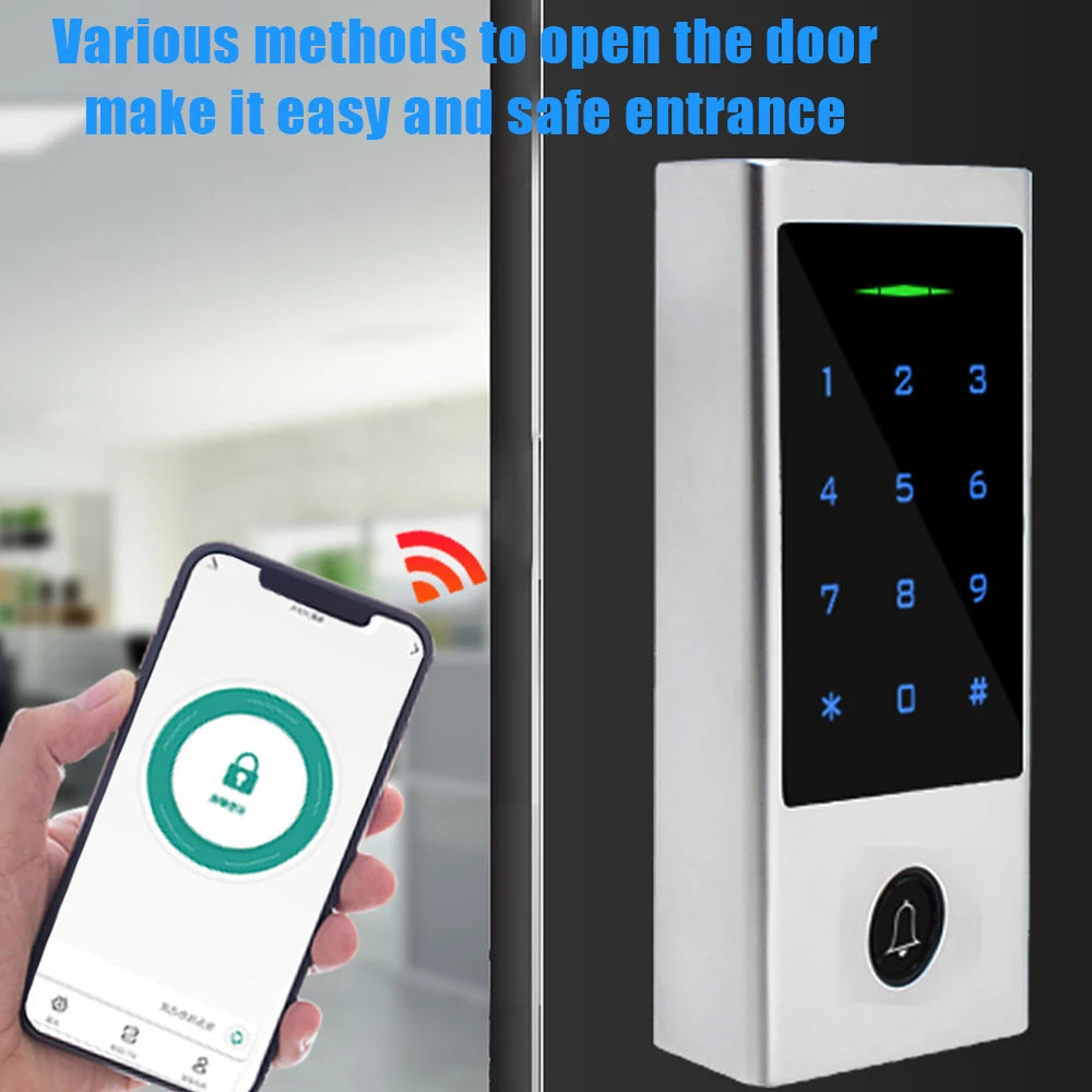Tuya bluetooth keyless door lock Waterproof Fingerprint Access Control Standalone Keypad Finger RFID Card Door Entry Vue