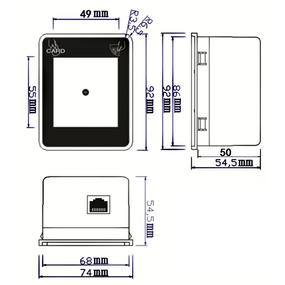 USB Embedded 2D Barcode Scanner Module QR Code Reader for Access Control System Standard TTL RS485 WG 26/34 Output Vue