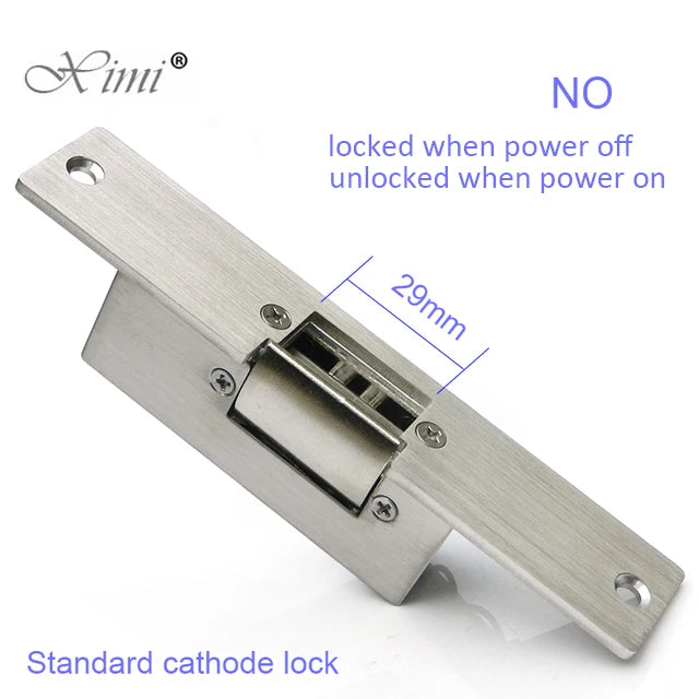 Electric Strike Lock Narrow Type Electric Door Lock for Home Office Wood Metal Door NO Mode Fail Secure DC 12V Access Control Vue Standard-NO