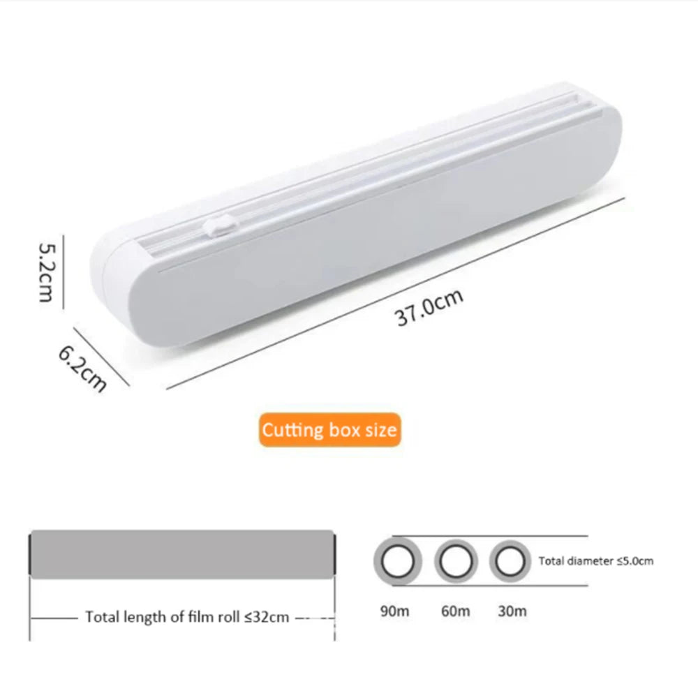 Cling Film Storage Holder Restaurant Cling Film Cutter Easy to Cut Kitchen Sealing Food Wrap Dispenser Cutting Box Kitchen Tool Vue