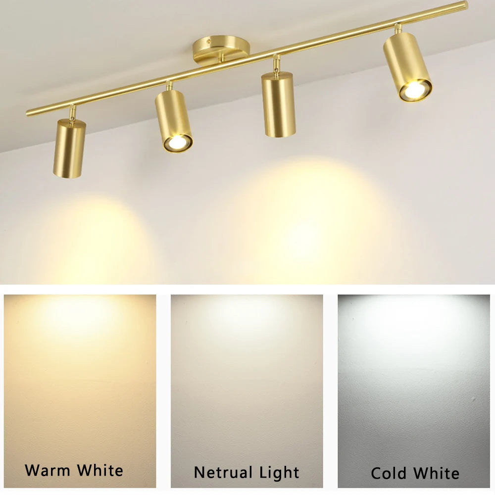 SANDIY LED Surface Mount Ceiling Spotlight – Gold Double/Triple LED Ceiling Spotlight Vue