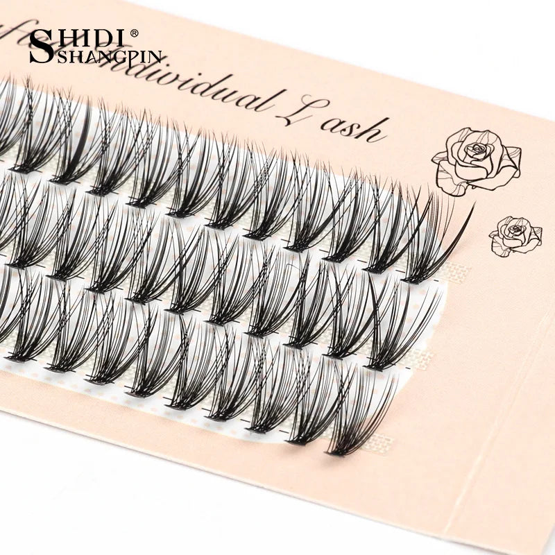 SHIDISHANGPIN 60 PCS Eyelashes 0.1mm Individual Eyelashes C Curl 8 10 12mm Lashes Individual Lashes Makeup Eyelash Extension Vue