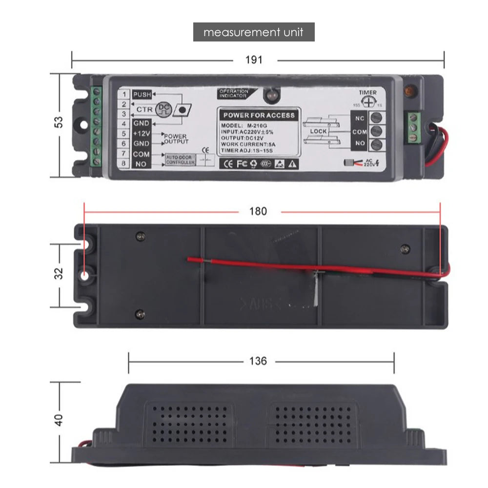 Door Access Control System Switch Power Supply 3A Time Delay Adjustable AC220V Input NO/NC Output for Access Control system Vue