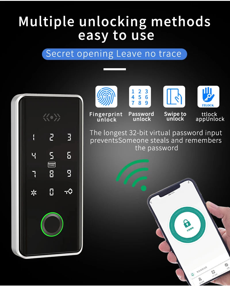 TTLOCK 13.56Mhz RFID Digital Drawer Lock For Spa Swimming Pool Gym Electronic Cabinet Lock Biometric Fingerprint Electronic Lock Vue