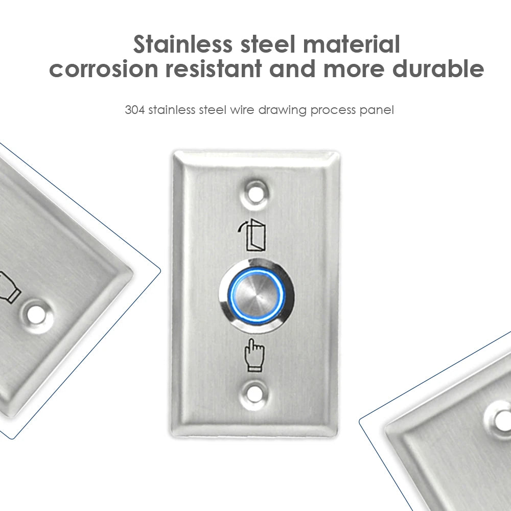 Backlight Stainless Steel Exit Button Switch Door Push Sensor Opener Release for Access Control System Vue