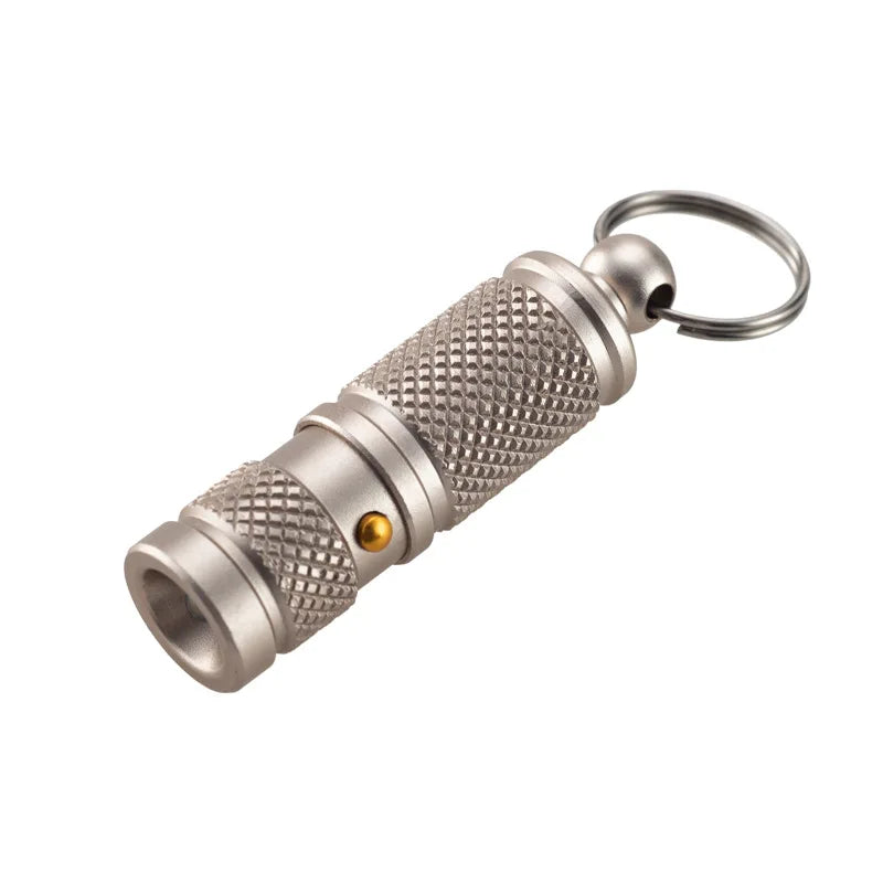 Mini Portable Self Defense Flashlight Aluminum Alloy Emergency Led Light Include Battery Outdoor Survival EDC Tool Gift Box Vue Gold