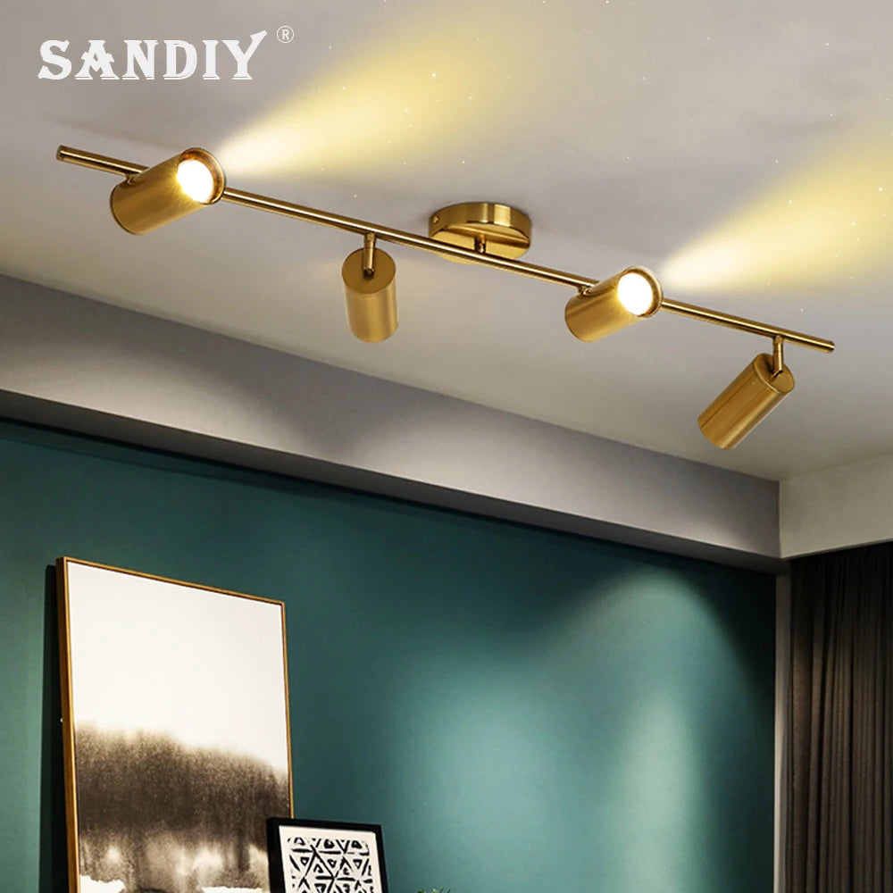 SANDIY LED Surface Mount Ceiling Spotlight – Gold Double/Triple LED Ceiling Spotlight Vue