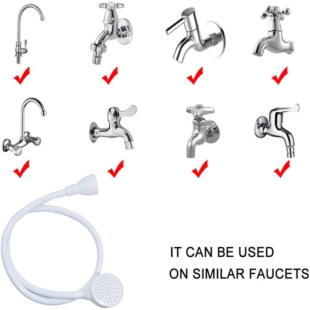 Portable Handheld Shower Hose,Handheld Hose Faucet Shower Head Spray Hose for Bathing Baby, Pets Shower, Washing Hair Vue Default Title