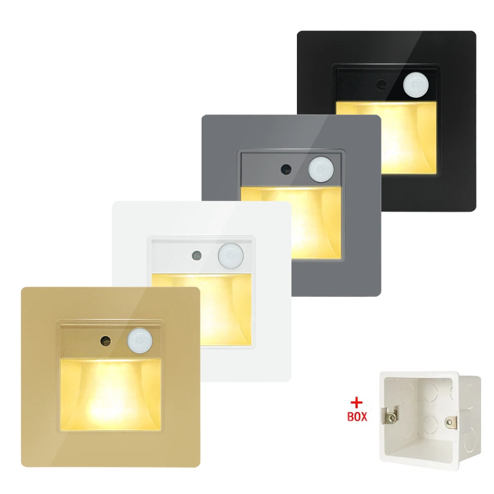 LED Recessed PIR Motion Sensor Step Night Light 2W/3W | SANDIY Recessed LED Step Light Vue