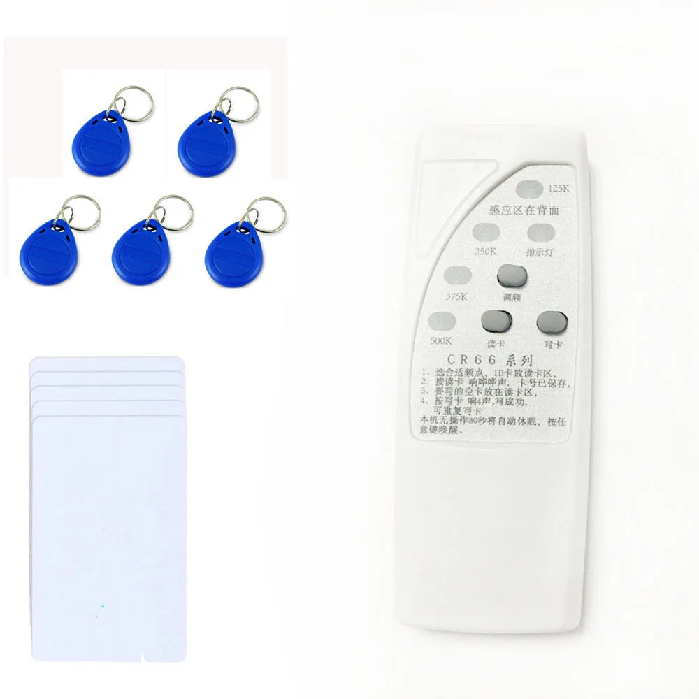 125Khz RFID Card Duplicator Copier 125/250/375/500KHz CR66 RFID Scanner Programmer Reader Writer Duplicator Vue writer and 5key5card