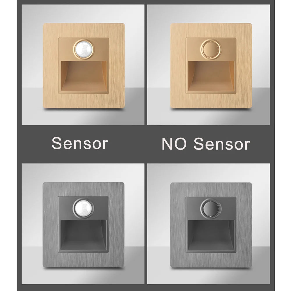 2W LED Sensor Recessed Wall Night Light – Stair & Hallway Recessed LED Night Light Vue