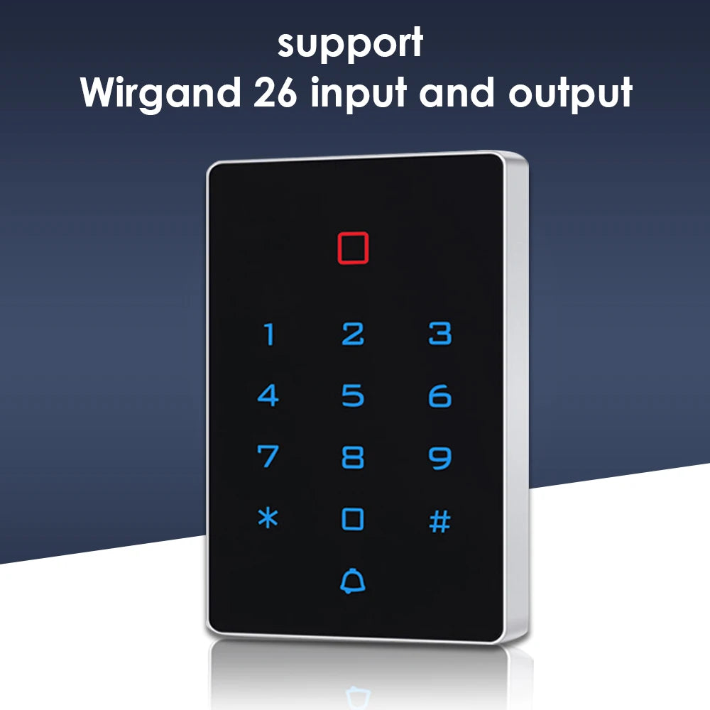 Waterproof WiFi Tuya App Backlight Touch 125khz RFID Card Access Control Keypad WG26 Output Alarm Management Card Support Vue