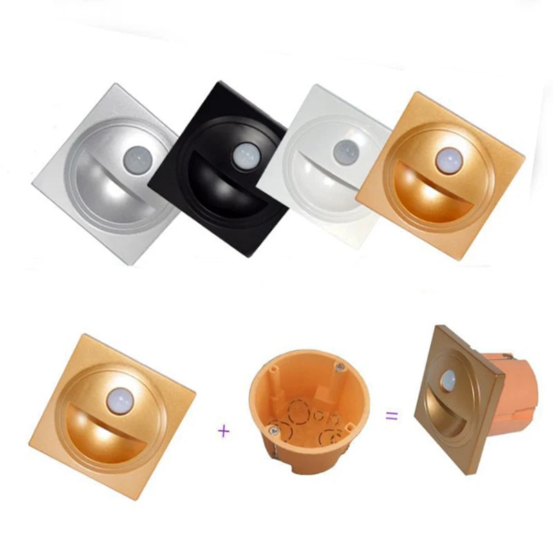 SANDIY Motion Sensor Recessed Staircase LED Wall Night Light Motion Sensor Wall Light Vue