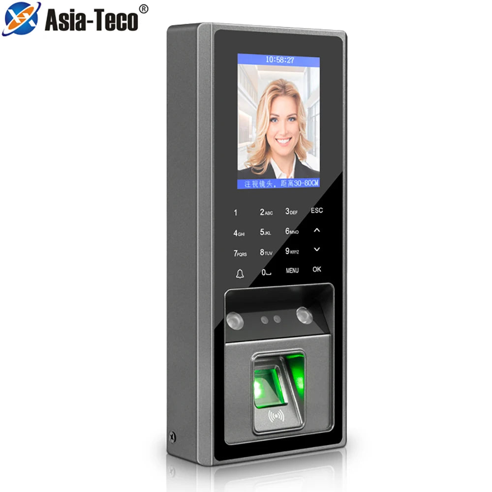 2.8inch 300 Face Recognition 3000 Fingerprint Capacity with 125Khz RFID Card Access Control Time attendance for Door Lock System Vue
