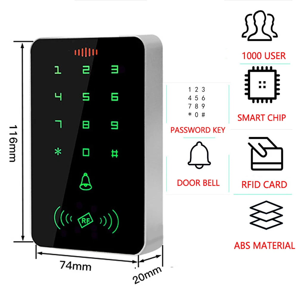 125KHz Access Control Kits Backlight Smart Keypad Standalone Access Controller Magnetic lock Power Door Access Control System Vue