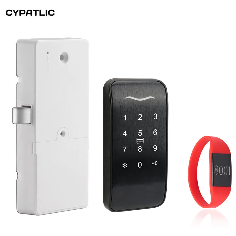 High Security Electronic Keyless M1 Card Digital Code Door Lock For Gym/Office/Apartment Lockers Vue Black