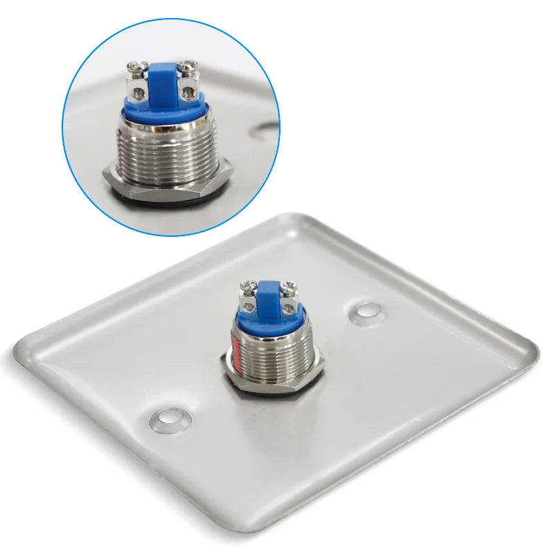 Stainless Steel Door Exit Button Push Switch Door Sensor Opener Release for Access Control-Silver Vue