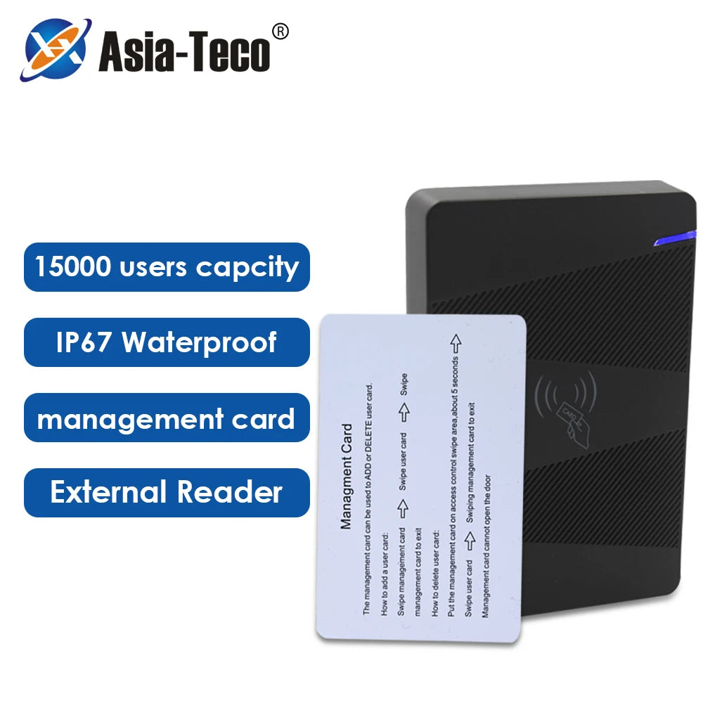 13.56Mhz MF IC Access Control Mafire Card Access Control Outdoor Access Control System No keypad 15000 Users IP67 Waterproof Vue