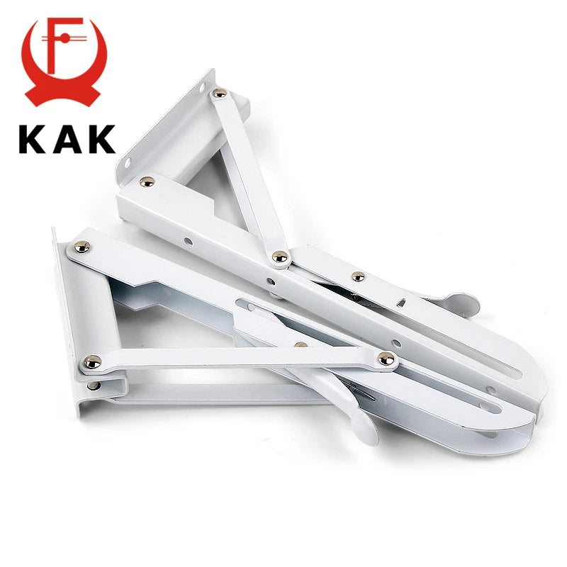 KAK 2pcs Folding Shelf Bracket Heavy Duty Stainless Steel Collapsible Shelf Bracket Hardware for Table Work RV Car Saving Space Vue