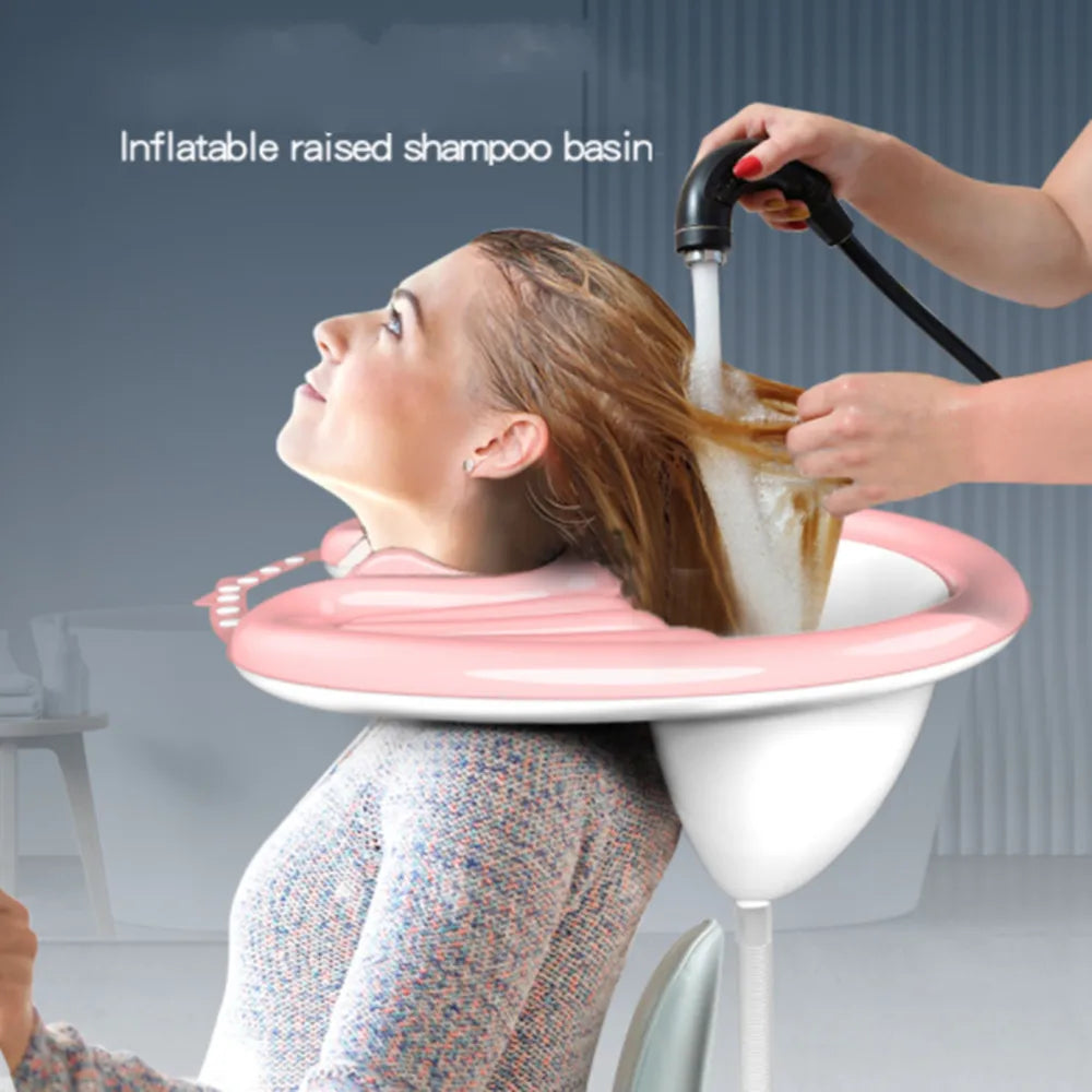 Portable Shampoo Pad PVC Inflatable Shampoo Basinwith Tube Quickly Inflate Deflate Hair Washing Basin Pregnant Women Elderly Kid Vue Default Title