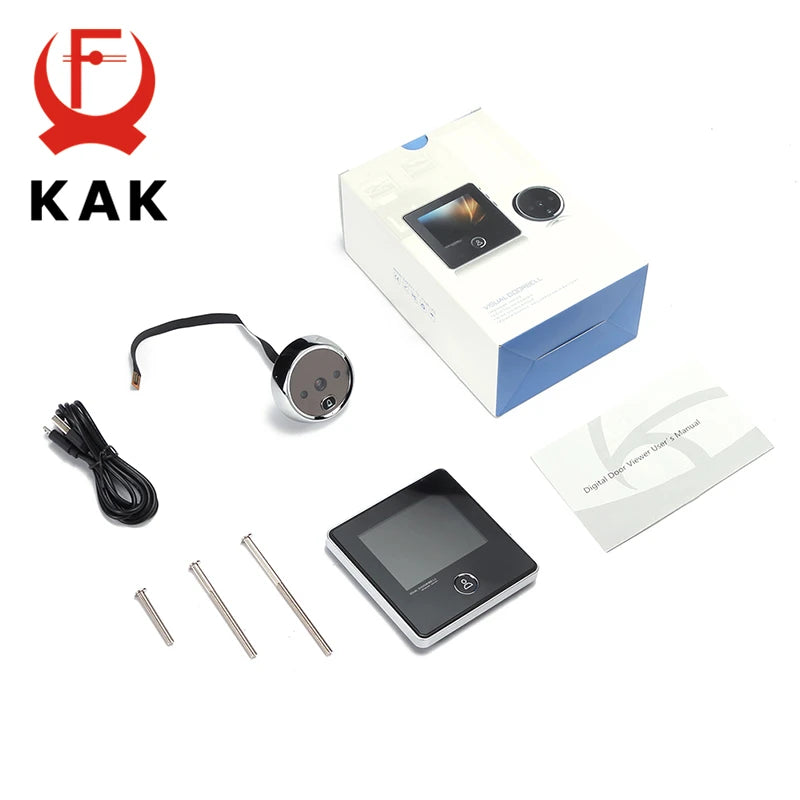 KAK 2.8" LCD Screen Electronic Door Viewer Bell IR Night Door Camera Photo Recording Digital Door Viewer Smart Peephole Doorbell Vue