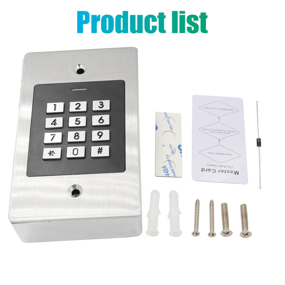 Metal Embedded Access Control Machine lP66 Waterproof RFID 125KHZ Induction Access Control All-in Machine 1000 user Vue