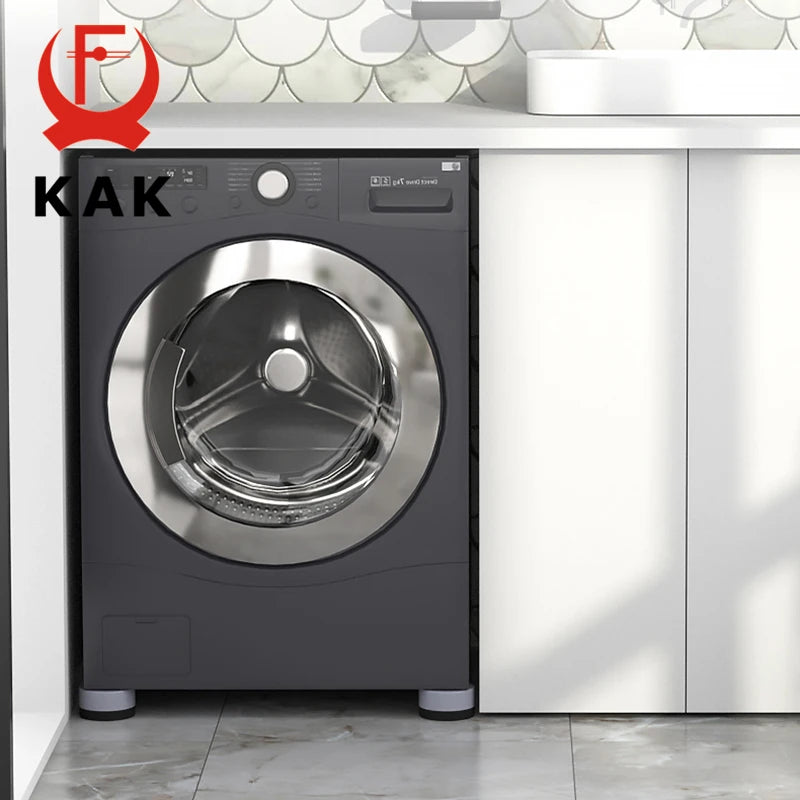 KAK 4PCS Anti Vibration Pads Washer Feet Pad Universal Washing Machine Anti-Skid Roller Kit Furniture Lifting Foot Base Elevate Vue