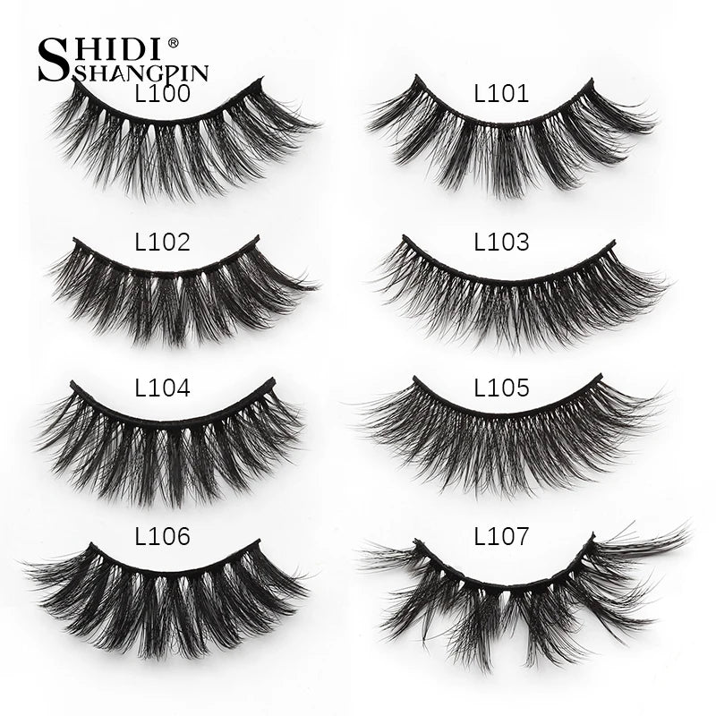 SHIDISHANGPIN 3/5/16 Pairs Natural Long False Eyelashes Dramatic Fluffy 3D Mink Lashes Wispy Wholesale Eye Lashes Thick Cils Vue