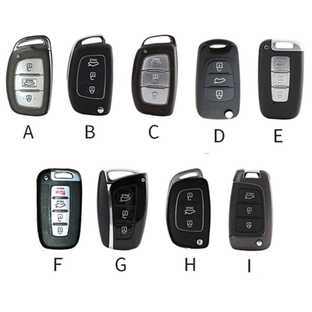Leather Car Key Case Key Fob Cover For Hyundai Tucson Creta ix25 ix35 Verna 3 4 Buttons Smart Folding Keychain Vue