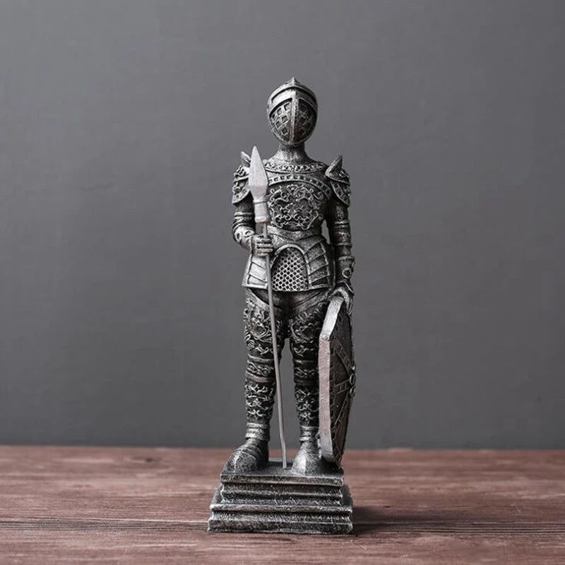 Artificial European Vintage Roman Soldier Figurines Miniatures Living Room Warrior Home Decor Resin Ornament Valentines Day Gift Vue