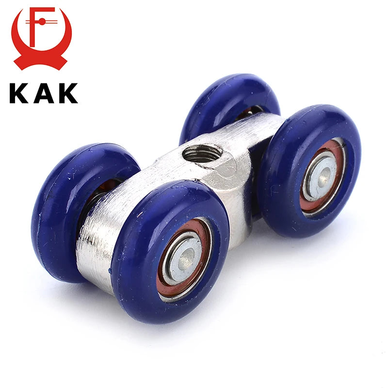KAK Light Sliding Door Roller 4 Wheels Home Room Wood Door Hanging Wheels Rail Track Pulley Bear 30KG For Furniture Hardware Vue
