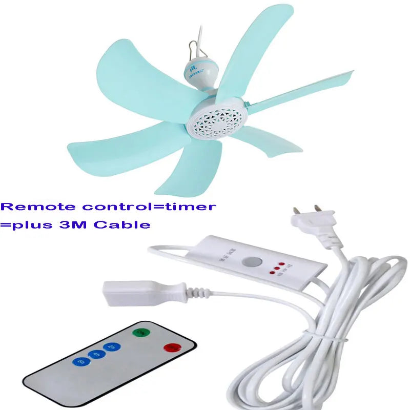 Mini Silent Ceiling Fan 10W Energy Saving 220V – Blue Mini Ceiling Fan Vue Remote fan spain
