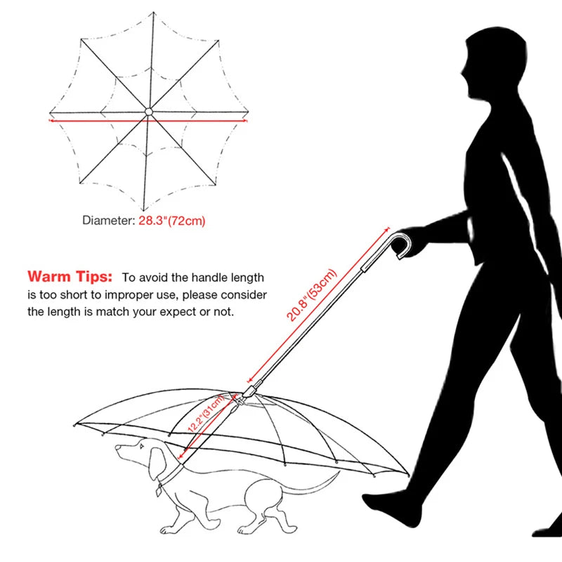 New Transparent Pet Umbrellas Small Dog Umbrella With Dog Leash Iron Chain As Raincoat For Dogs Beautiful Package Pet Supplies Vue