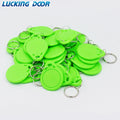 100pcs/lot 13.56MHz IC M1 1K S50 Keyfobs Tags Access Control RFID Key Finder Card Token Attendance Management Keychain Read Only Vue Green 1 lot 100pcs