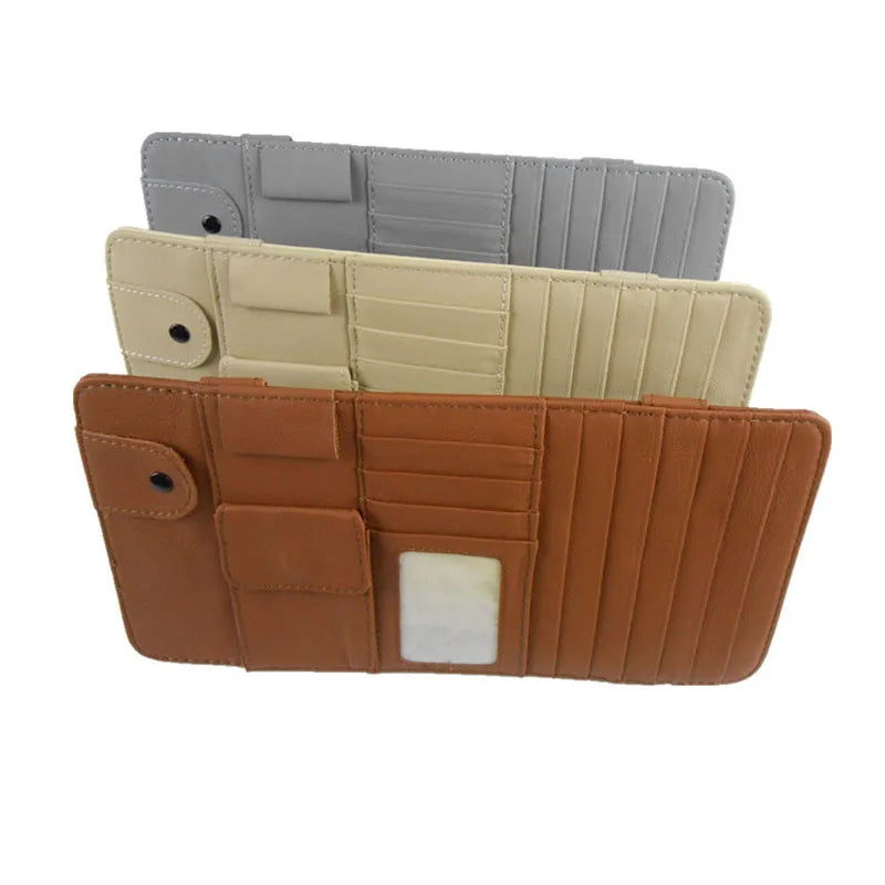 Travel Car Leather Multifunction CD Box Car Sun Visor CD Case for DVD Travel Organizer Business Card Holder CD Storage Bag Vue