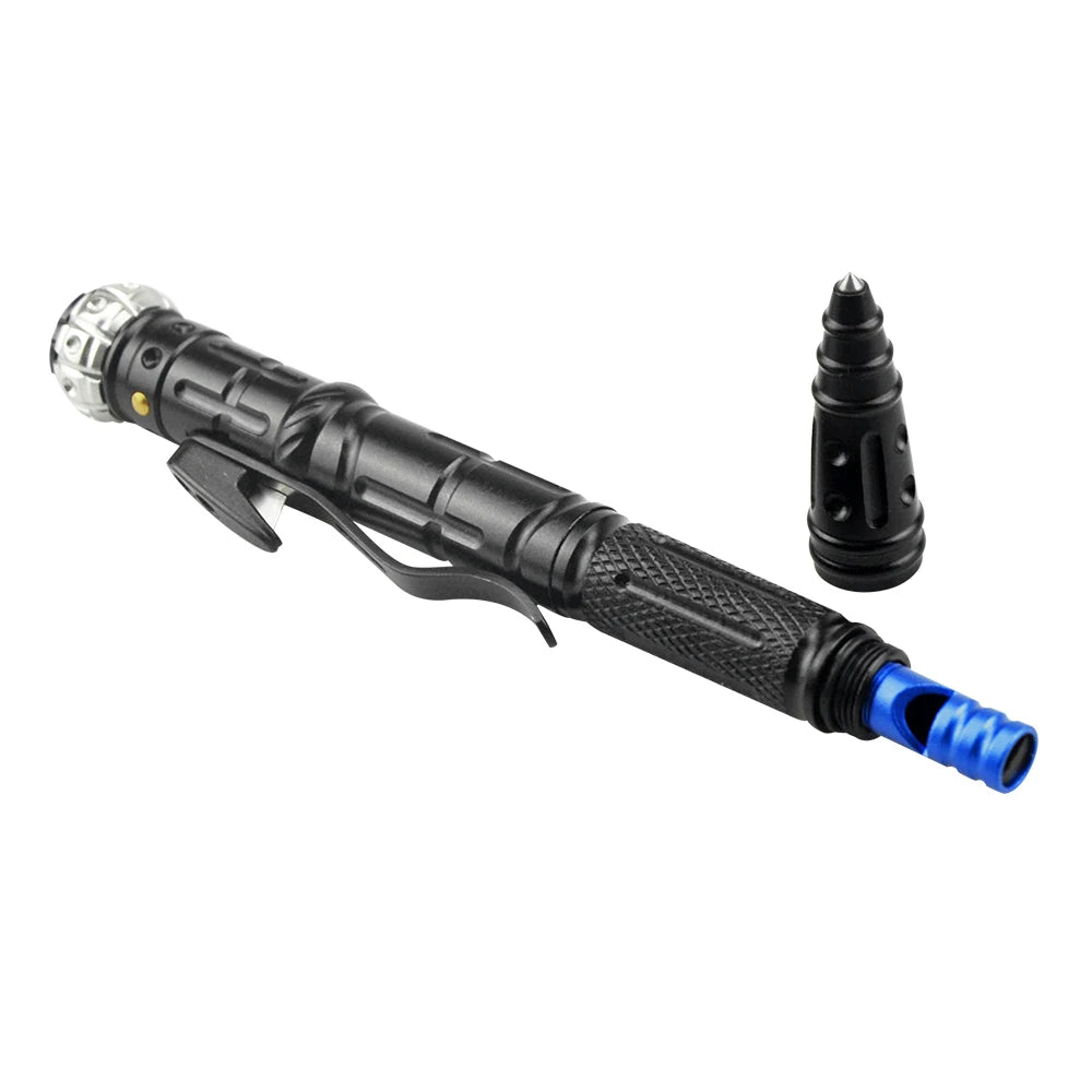 NEW 8-In-1 Multi-Function Self Defense Tactical Pen Outdoor Survival EDC Tool With Emergency Led Light Whistle Glass Breaker Vue