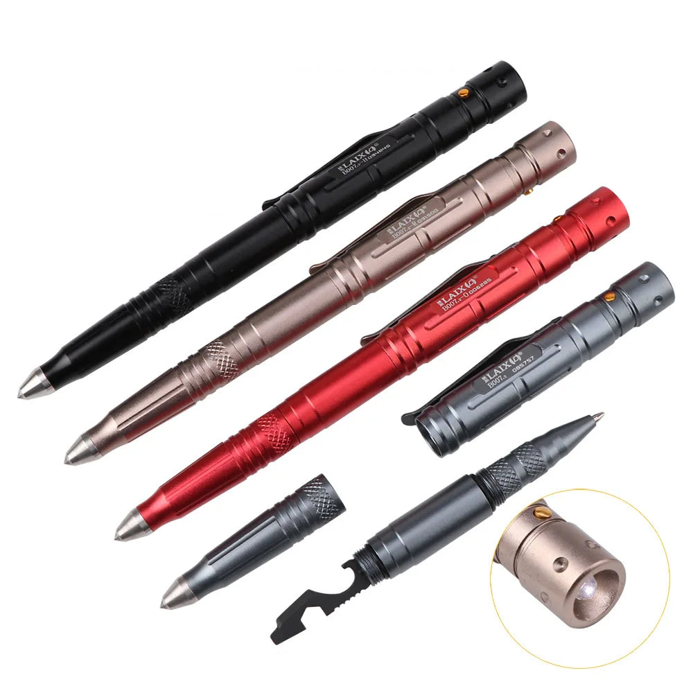 Multi Function Tactical Pen Emergency Window Breaker Flashlight/Bottle Opener/Wrench/Screwdriver Outdoor Survival EDC Tool Vue