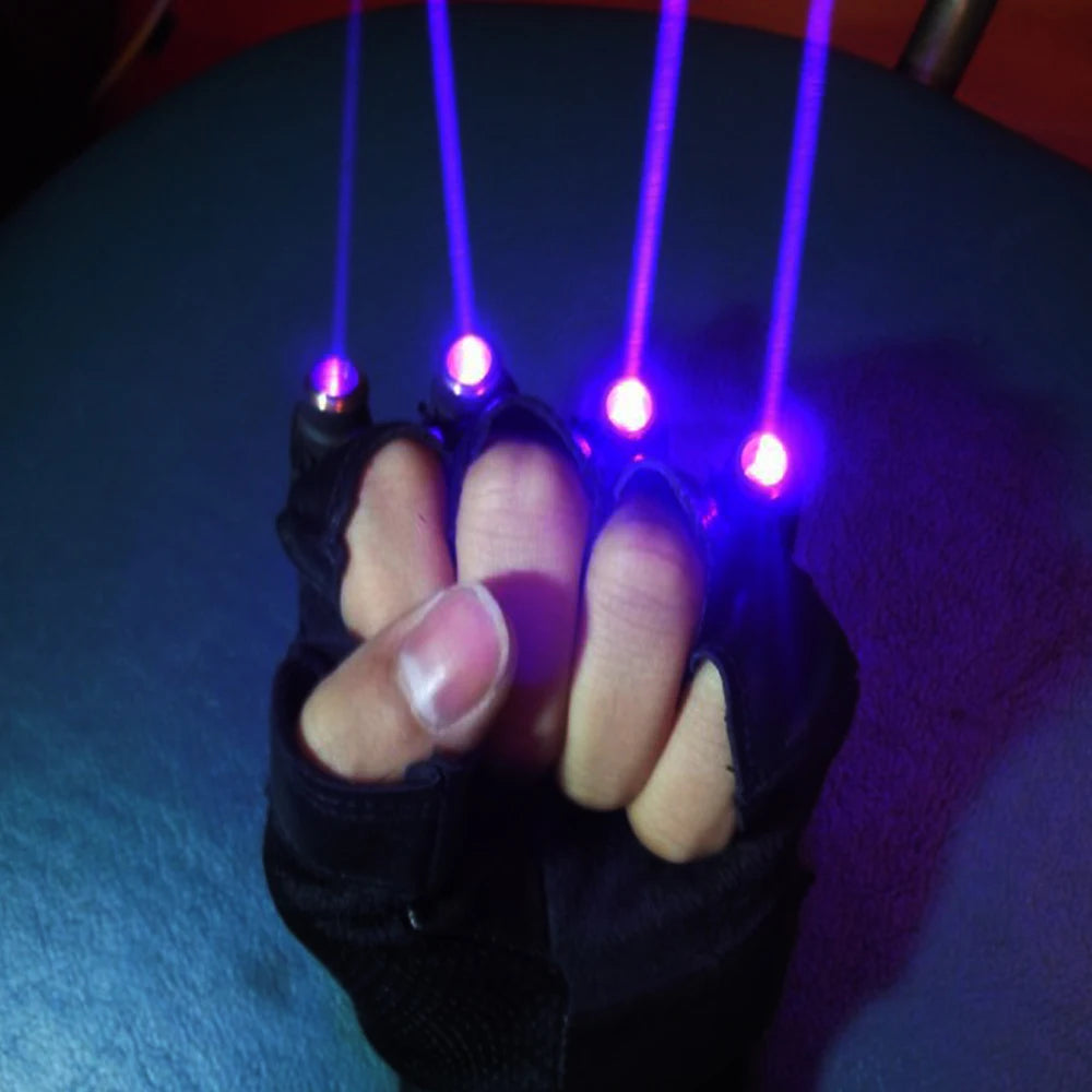 Violet Blue Single Point Big Beam Laser Gloves LED Stage Glove Glasses for DJ Club Party Show Performance Accessory Vue