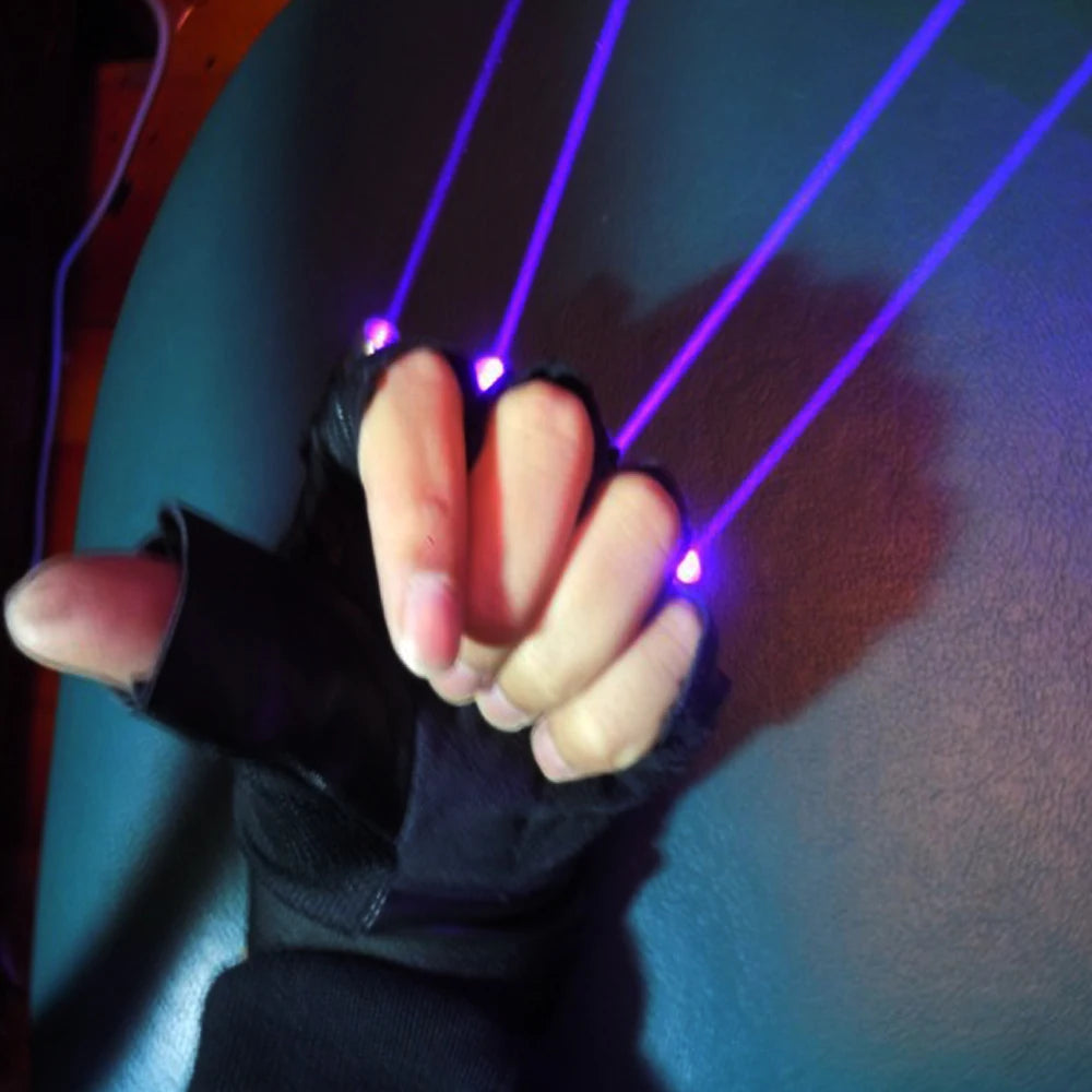 Violet Blue Single Point Big Beam Laser Gloves LED Stage Glove Glasses for DJ Club Party Show Performance Accessory Vue