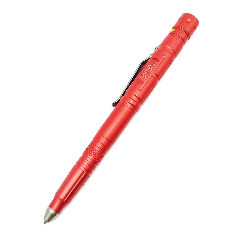 Multi Function Tactical Pen Emergency Window Breaker Flashlight/Bottle Opener/Wrench/Screwdriver Outdoor Survival EDC Tool Vue Red