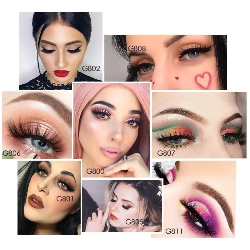 SHIDISHANGPIN 5 Pairs False Eyelashes Natural Mink Eyelashes Makeup 3D Mink Lashes Thick Fake Eyelashes Maquiagem Faux Cils G800 Vue