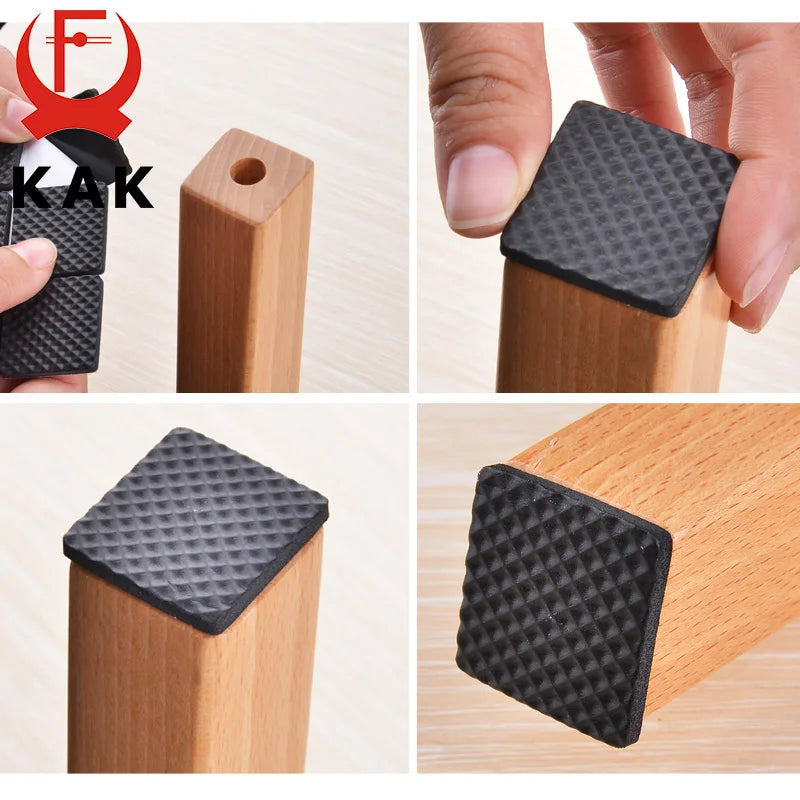 KAK 1-24PCS Self Adhesive Furniture Leg Feet Rug Felt Pads Anti Slip Mat Bumper Damper For Chair Table Protector Hardware Vue